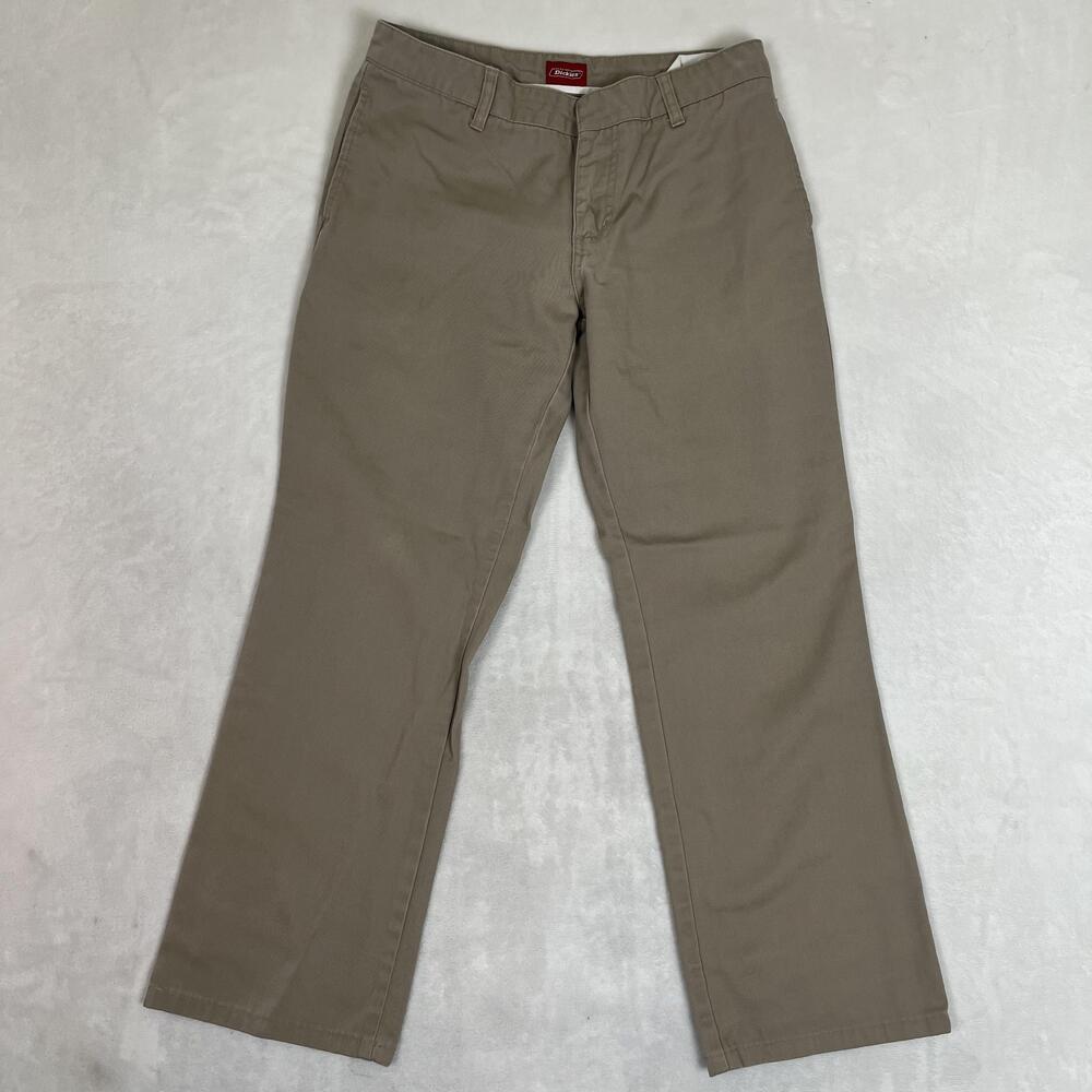 Dickies Chino Pants Women's 7 Beige Regular Fit Canvas Twill Workwear Casual